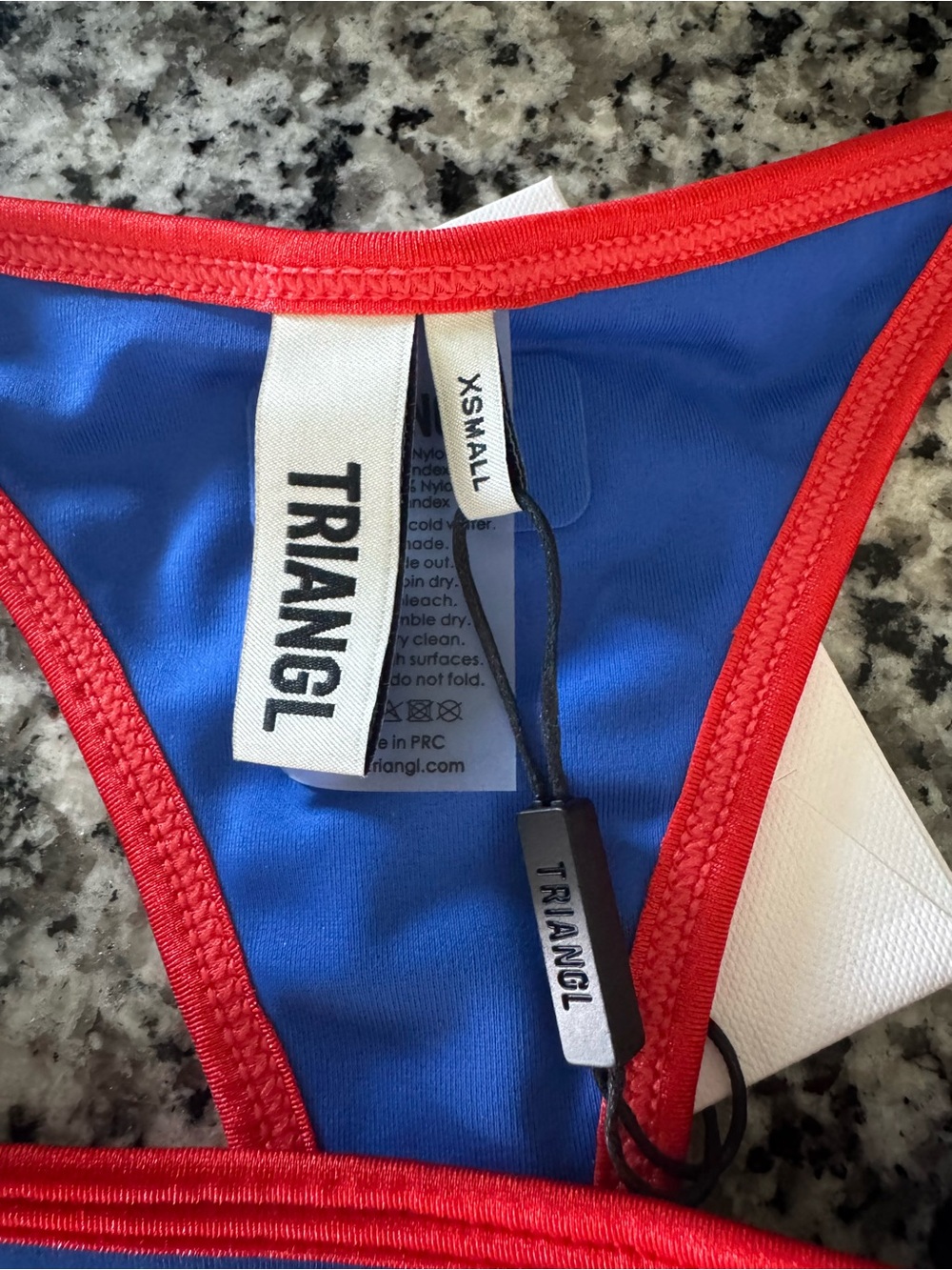XS NWT TRIANGL Blue & Red Bathing Suit Set